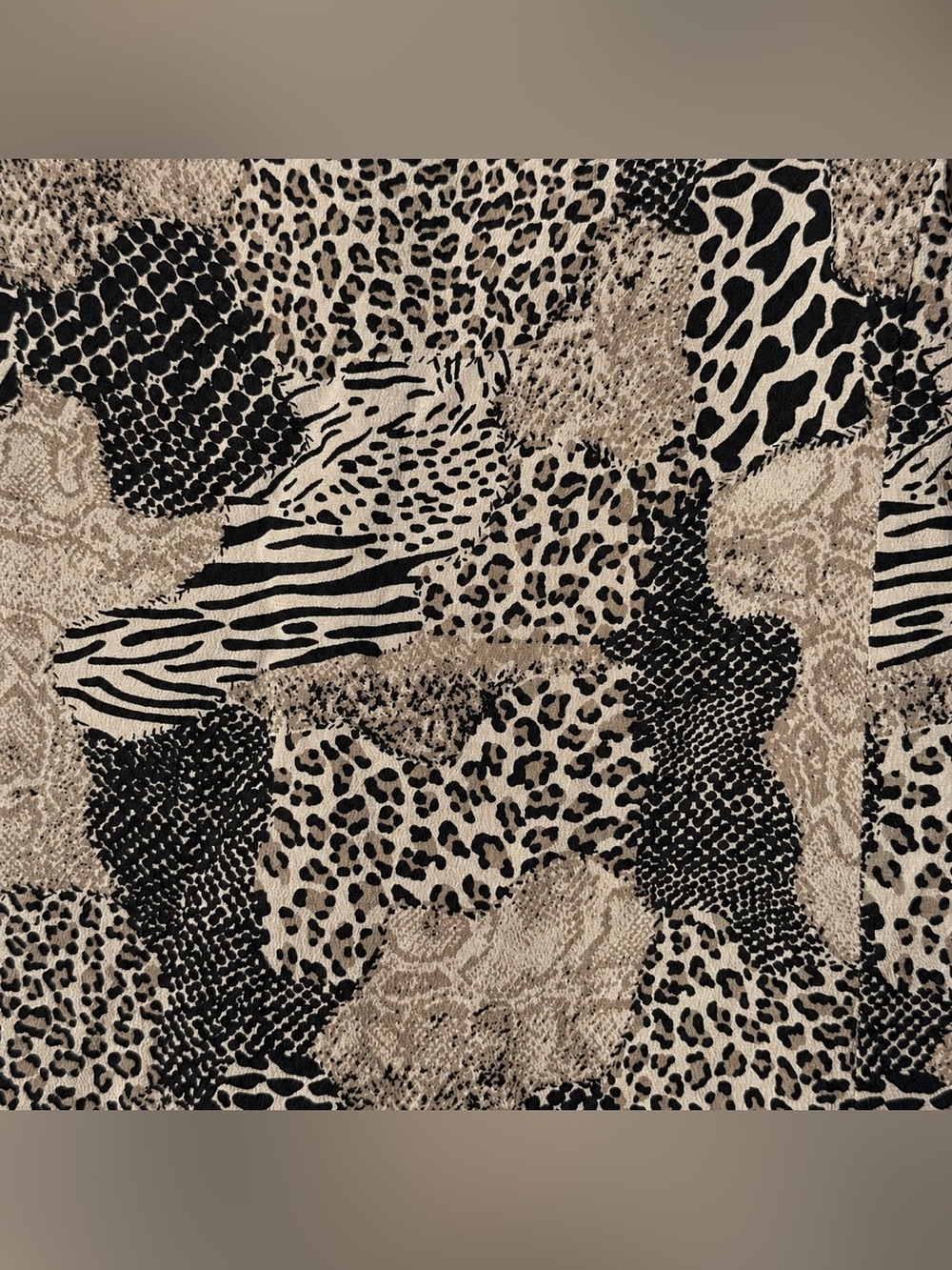 Vintage Spenser Jeremy 100% Silk Animal Print Patchwork Sheath Dress Size 16 - Picture 7 of 9